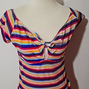 Hell Bunny L  XL Striped Tie Front Shirt LOT